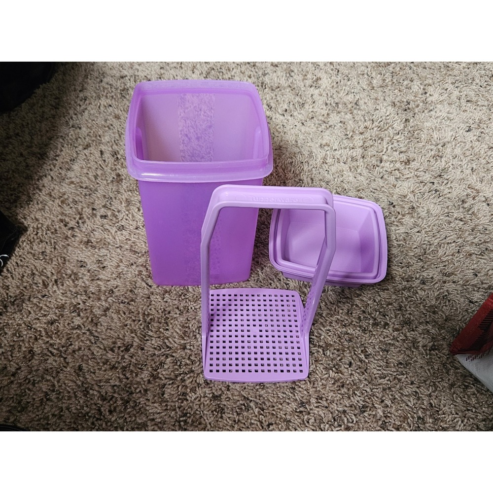 Tupperware Pick A Deli Pickle Keeper PURPLE Container 1560-3/ 1561-6/ 1562-4